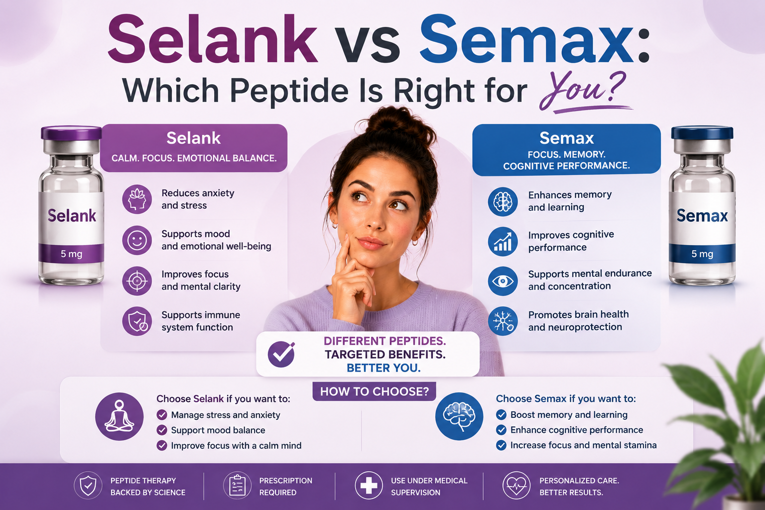 Selank vs Semax: Which Peptide Is Right for You? Selank vs Semax: Which Peptide Is Right for You?
